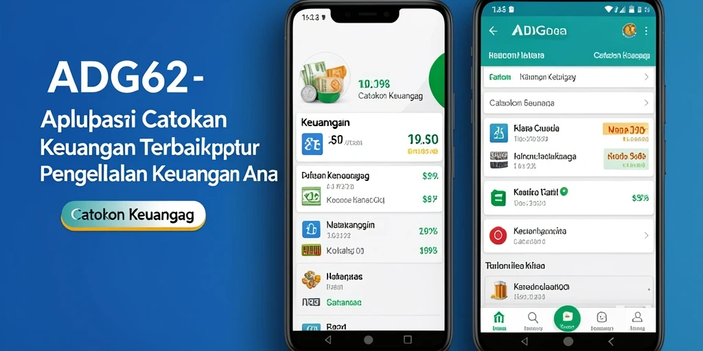 Tampilan antarmuka utama ADG62 dengan kategori catatan keuangan.