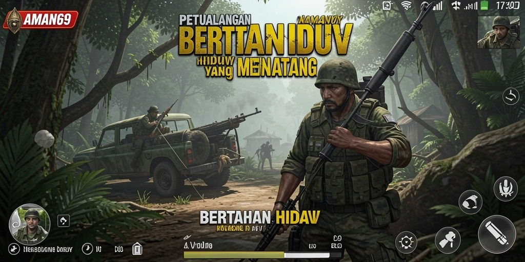 Tampilan antarmuka permainan Bertahan Hidup yang mendebarkan.