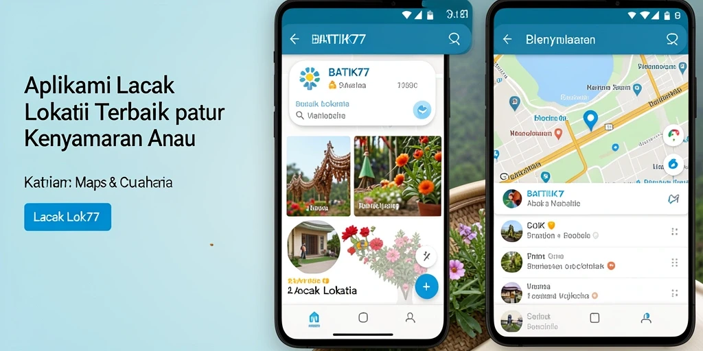 Antarmuka aplikasi BATIK77 yang menampilkan fitur lacak lokasi dengan jelas.