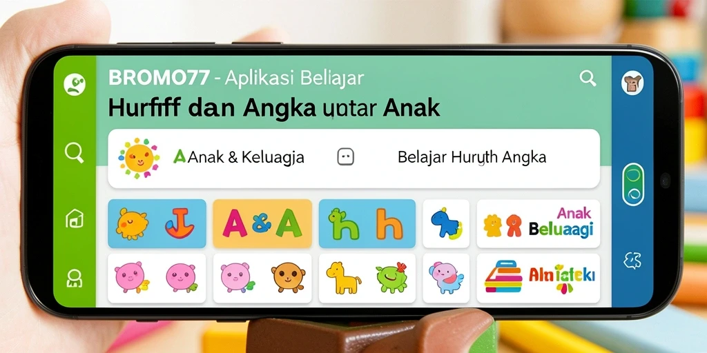 Tampilan antarmuka aplikasi Belajar Huruf dan Angka yang menarik.