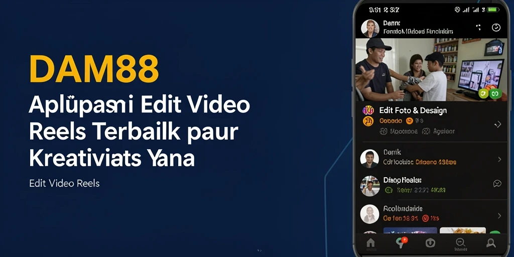 Tampilan antarmuka utama aplikasi DAM88 dengan fitur Edit Video Reels.