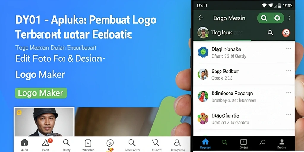 Antarmuka DY01 dengan fitur lengkap untuk membuat logo yang menarik.