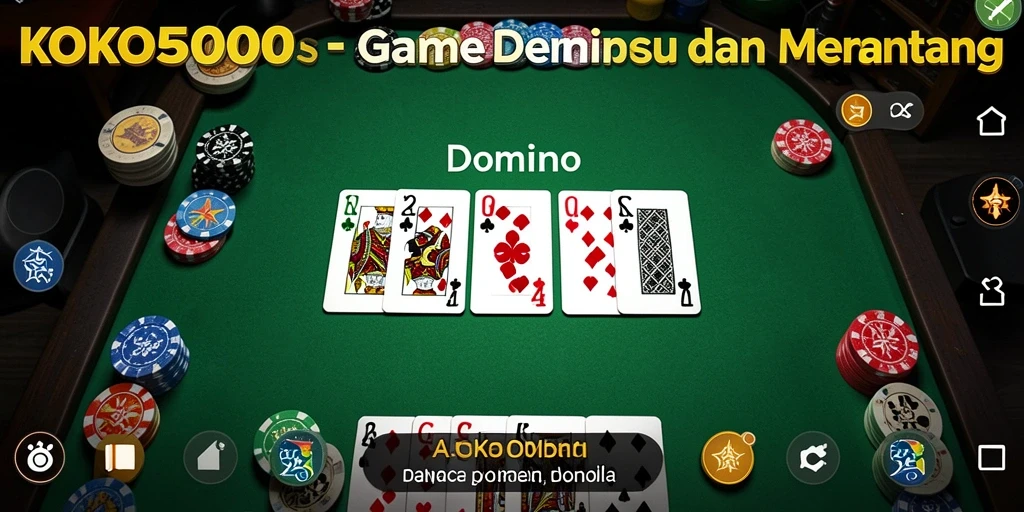 Antarmuka menarik dari game Domino KOKO5000 yang mengasyikkan.