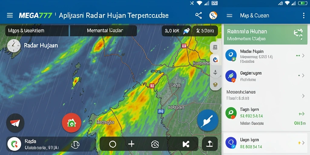 Tampilan antarmuka MEGA777 yang menampilkan informasi radar hujan secara jelas.