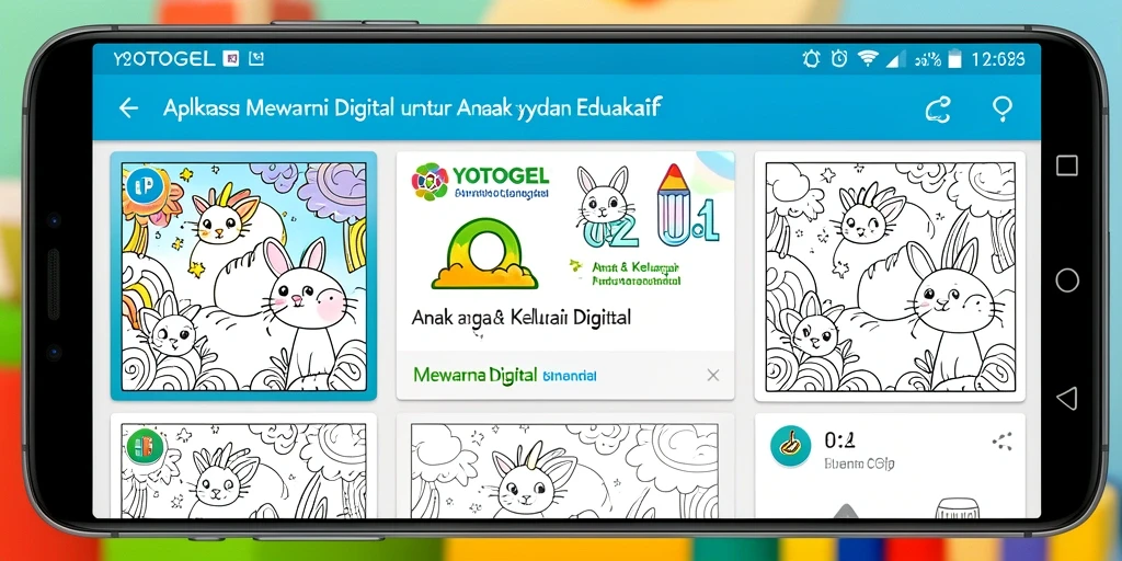 Tampilan utama aplikasi YOTOGEL dengan pilihan gambar untuk mewarnai.
